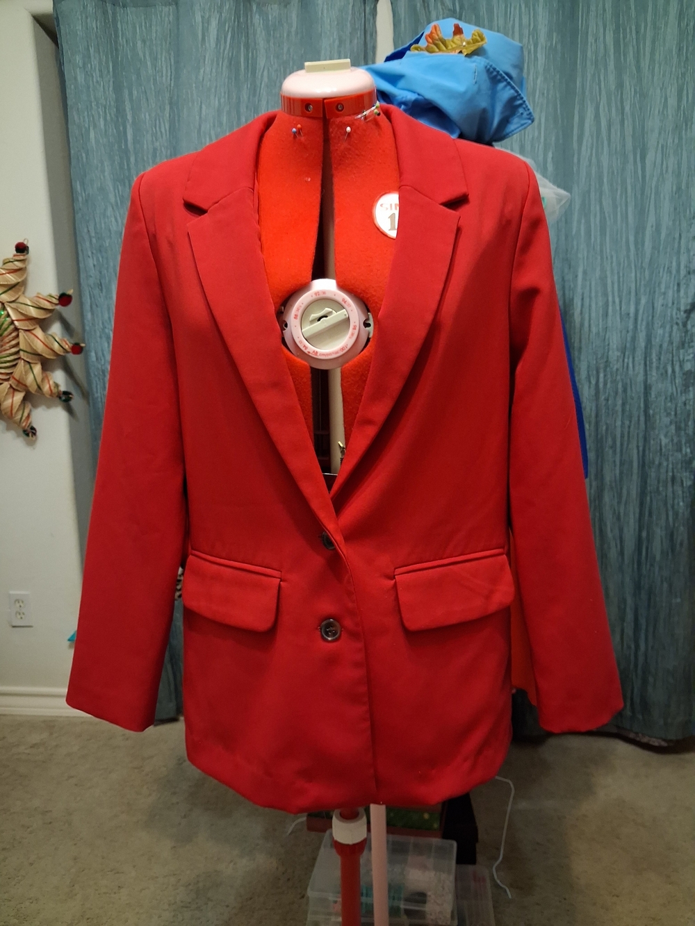 Old Navy Red Single-Breasted Blazer Jacket